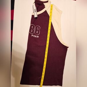 PINK Victoria's Secret Burgundy and Cream 1986 Tee